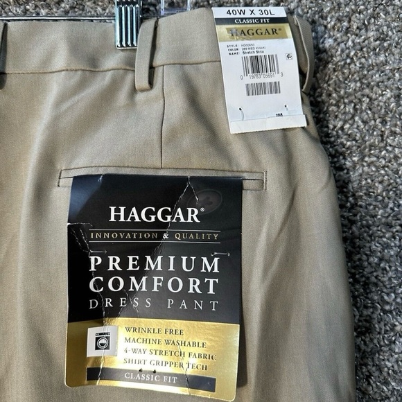 Haggar Premium Comfort Expandable Waist Classic Fit Pants SZ 40x30 NWT - Picture 5 of 8